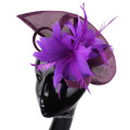 New Artiving Fashion Feather Sinamay Fascinators With Hair Clip for Dancing Party Wedding